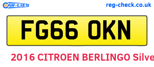 FG66OKN are the vehicle registration plates.