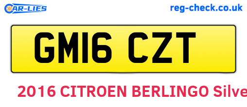 GM16CZT are the vehicle registration plates.