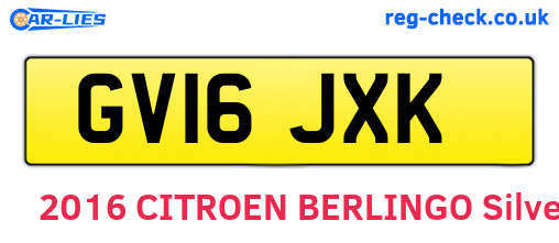 GV16JXK are the vehicle registration plates.
