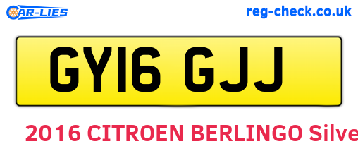 GY16GJJ are the vehicle registration plates.