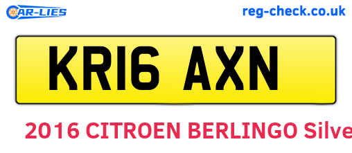 KR16AXN are the vehicle registration plates.