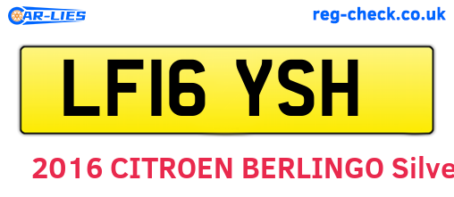LF16YSH are the vehicle registration plates.