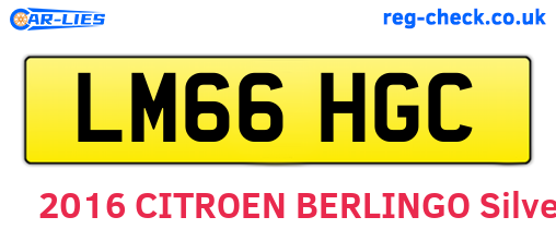 LM66HGC are the vehicle registration plates.