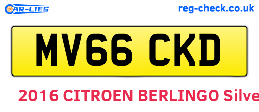 MV66CKD are the vehicle registration plates.