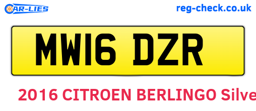 MW16DZR are the vehicle registration plates.
