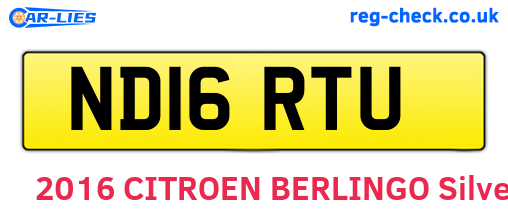 ND16RTU are the vehicle registration plates.
