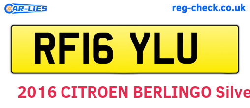 RF16YLU are the vehicle registration plates.