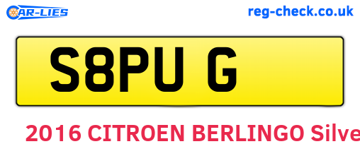 S8PUG are the vehicle registration plates.