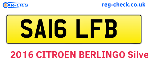 SA16LFB are the vehicle registration plates.