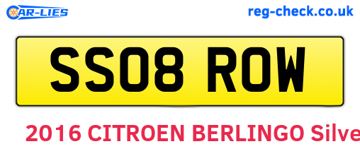 SS08ROW are the vehicle registration plates.