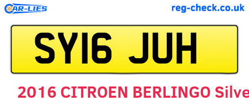 SY16JUH are the vehicle registration plates.