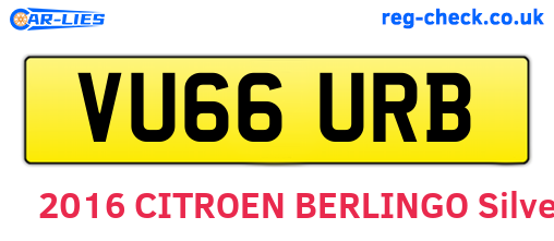VU66URB are the vehicle registration plates.