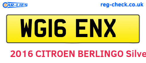 WG16ENX are the vehicle registration plates.