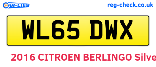 WL65DWX are the vehicle registration plates.