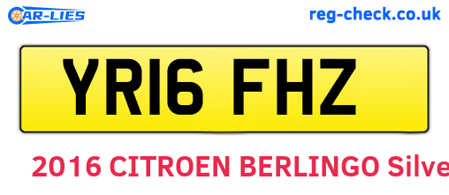YR16FHZ are the vehicle registration plates.