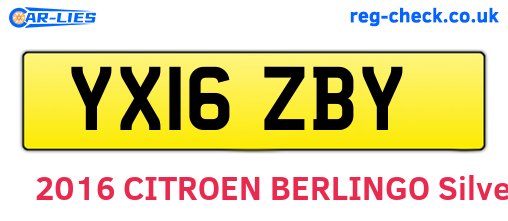 YX16ZBY are the vehicle registration plates.