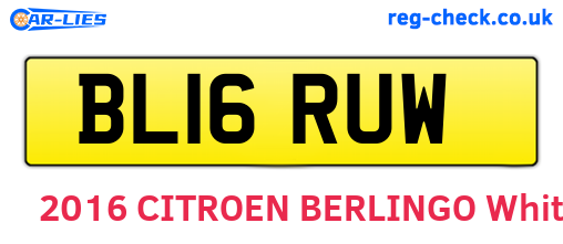 BL16RUW are the vehicle registration plates.