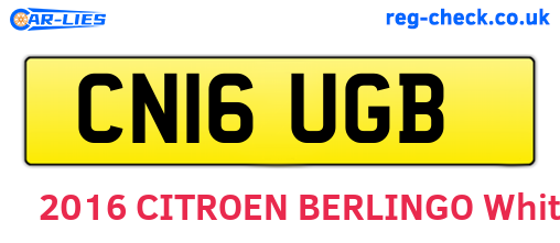 CN16UGB are the vehicle registration plates.