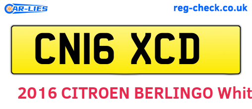 CN16XCD are the vehicle registration plates.