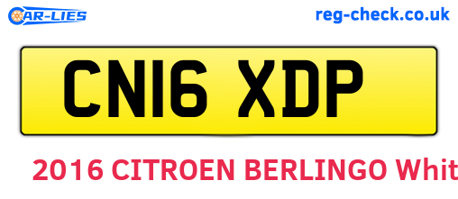 CN16XDP are the vehicle registration plates.