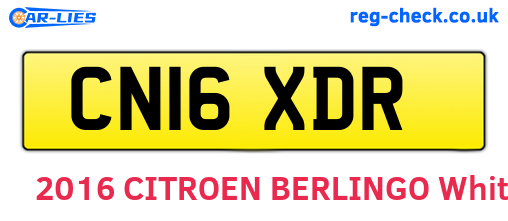 CN16XDR are the vehicle registration plates.