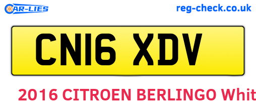 CN16XDV are the vehicle registration plates.