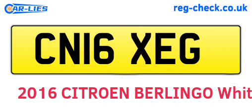 CN16XEG are the vehicle registration plates.