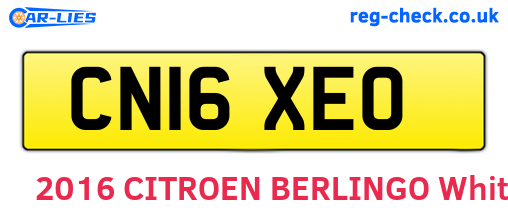 CN16XEO are the vehicle registration plates.