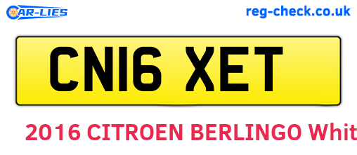CN16XET are the vehicle registration plates.