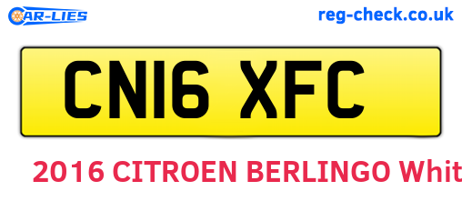 CN16XFC are the vehicle registration plates.