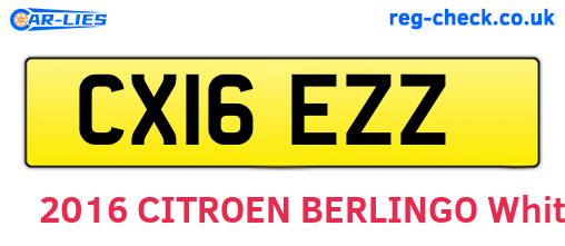 CX16EZZ are the vehicle registration plates.