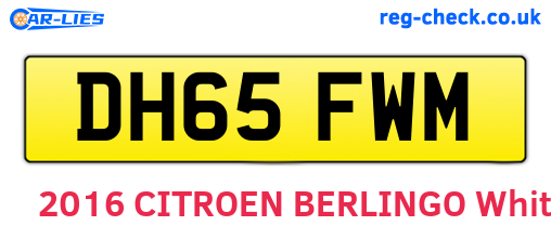 DH65FWM are the vehicle registration plates.