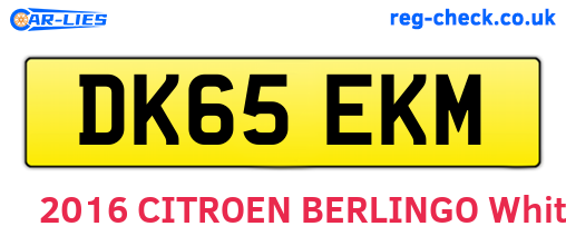 DK65EKM are the vehicle registration plates.