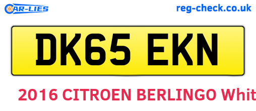 DK65EKN are the vehicle registration plates.
