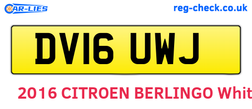 DV16UWJ are the vehicle registration plates.