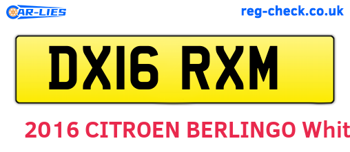 DX16RXM are the vehicle registration plates.