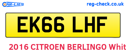 EK66LHF are the vehicle registration plates.