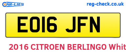 EO16JFN are the vehicle registration plates.