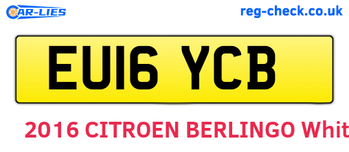 EU16YCB are the vehicle registration plates.