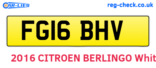 FG16BHV are the vehicle registration plates.