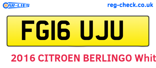 FG16UJU are the vehicle registration plates.