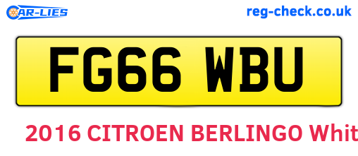 FG66WBU are the vehicle registration plates.