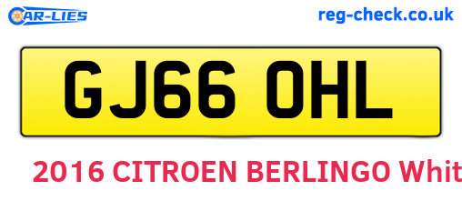 GJ66OHL are the vehicle registration plates.