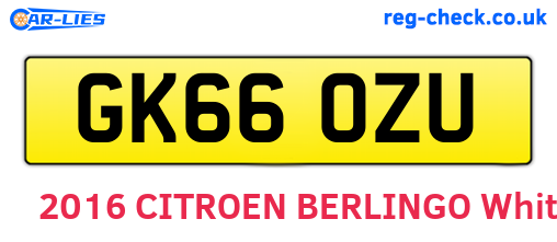 GK66OZU are the vehicle registration plates.