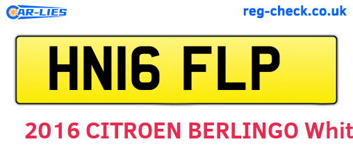 HN16FLP are the vehicle registration plates.