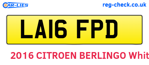 LA16FPD are the vehicle registration plates.