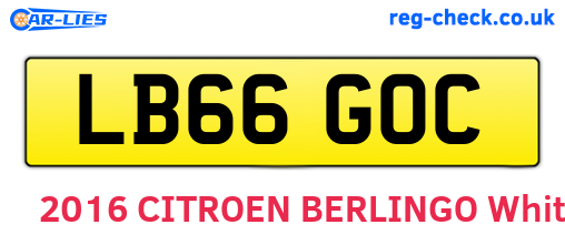 LB66GOC are the vehicle registration plates.