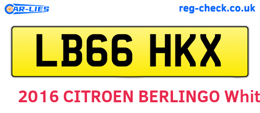 LB66HKX are the vehicle registration plates.