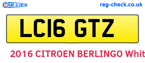 LC16GTZ are the vehicle registration plates.
