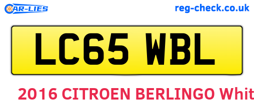 LC65WBL are the vehicle registration plates.